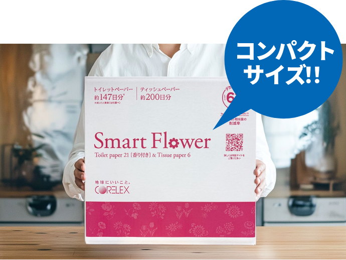 スマートフラワーのコンパクトなサイズイメージ